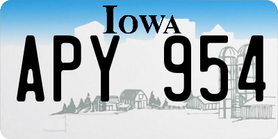IA license plate APY954
