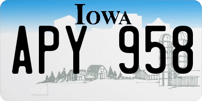 IA license plate APY958