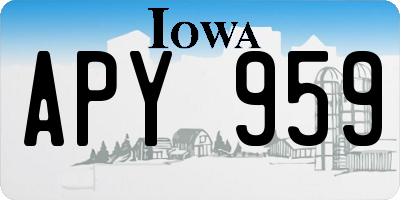 IA license plate APY959