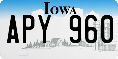 IA license plate APY960