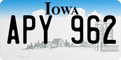 IA license plate APY962
