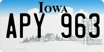 IA license plate APY963