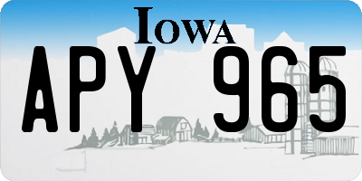 IA license plate APY965