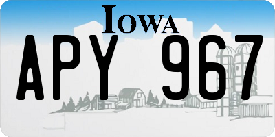 IA license plate APY967