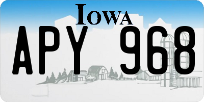 IA license plate APY968