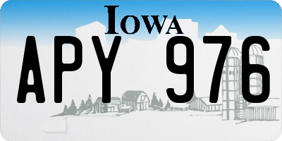 IA license plate APY976