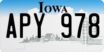 IA license plate APY978