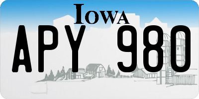 IA license plate APY980