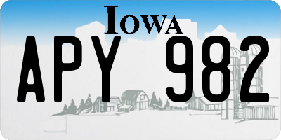 IA license plate APY982
