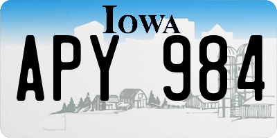 IA license plate APY984