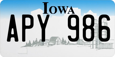 IA license plate APY986