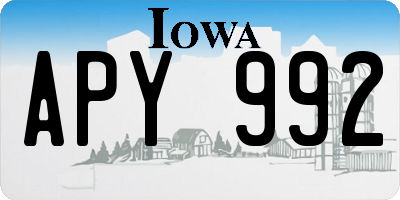 IA license plate APY992