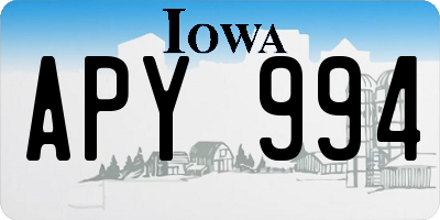 IA license plate APY994