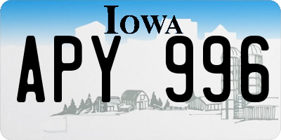 IA license plate APY996