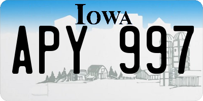 IA license plate APY997