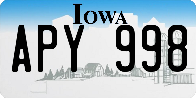 IA license plate APY998