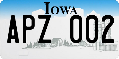 IA license plate APZ002