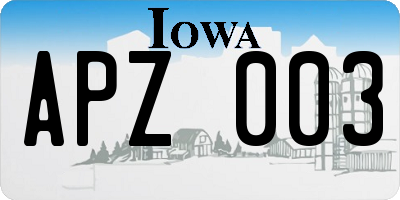 IA license plate APZ003