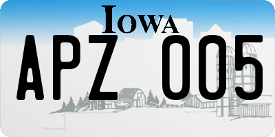 IA license plate APZ005