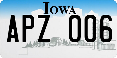 IA license plate APZ006