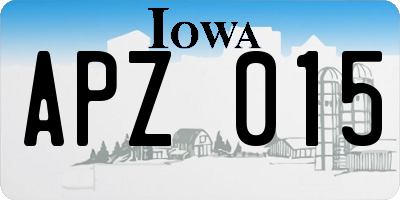 IA license plate APZ015