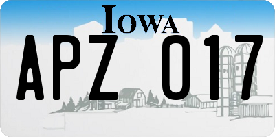 IA license plate APZ017