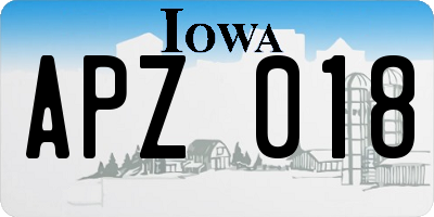 IA license plate APZ018