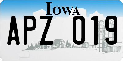 IA license plate APZ019