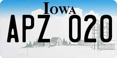 IA license plate APZ020