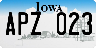IA license plate APZ023