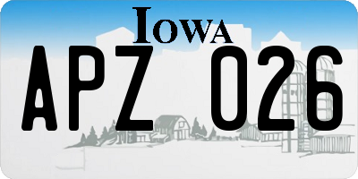 IA license plate APZ026