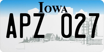 IA license plate APZ027
