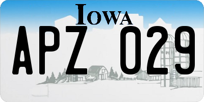 IA license plate APZ029