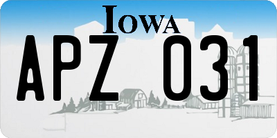IA license plate APZ031