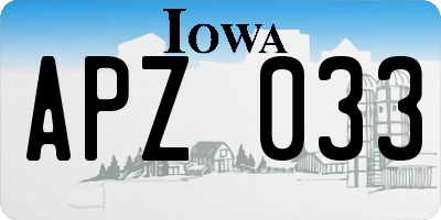 IA license plate APZ033