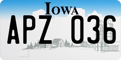 IA license plate APZ036