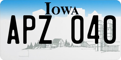 IA license plate APZ040