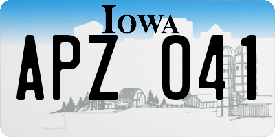 IA license plate APZ041