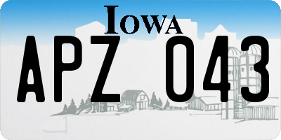 IA license plate APZ043