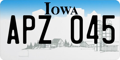 IA license plate APZ045