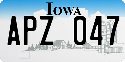 IA license plate APZ047