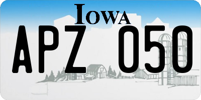 IA license plate APZ050