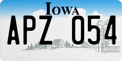 IA license plate APZ054