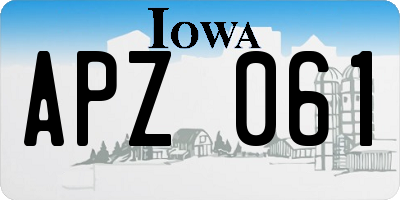 IA license plate APZ061