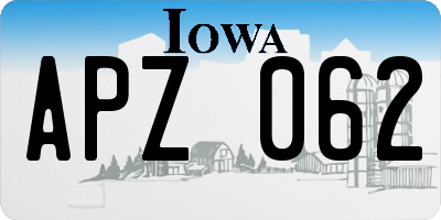 IA license plate APZ062