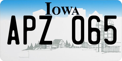 IA license plate APZ065