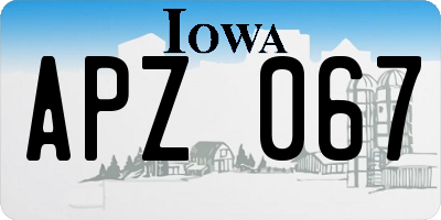IA license plate APZ067