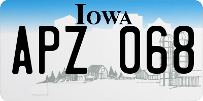 IA license plate APZ068