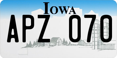 IA license plate APZ070