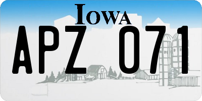 IA license plate APZ071